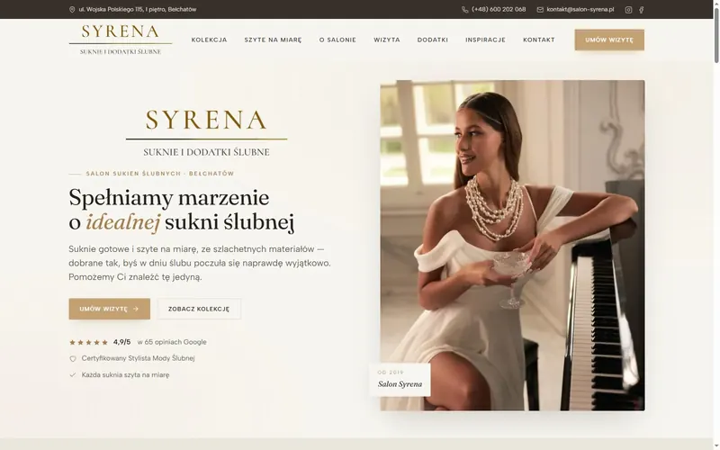 Salon Syrena website - fashion & retail, built by Studio Arlek