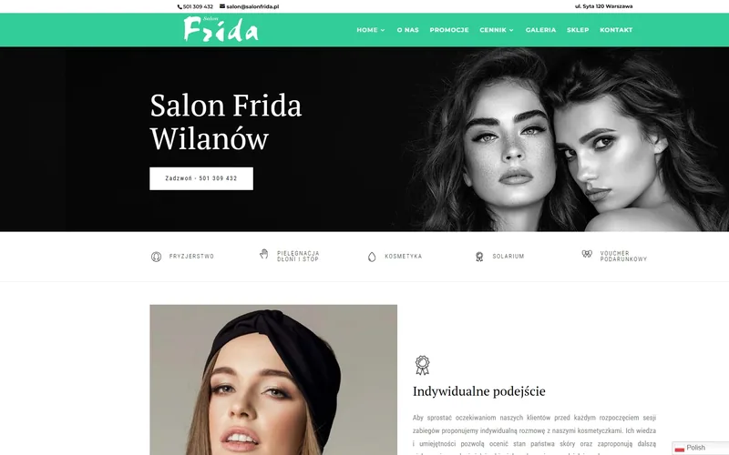 Salonfrida website - beauty & wellbeing, built by Studio Arlek