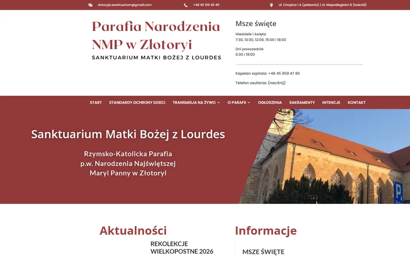 Sanktuarium-zlotoryja website - other trades, built by Studio Arlek