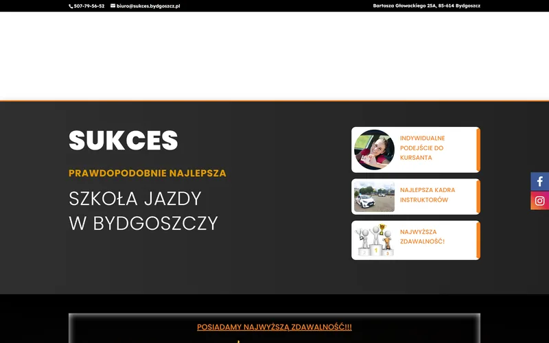 Sukces website - education, built by Studio Arlek
