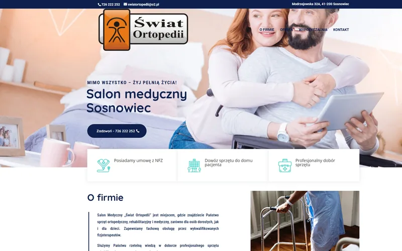 Swiatortopedii website - medical & dental, built by Studio Arlek