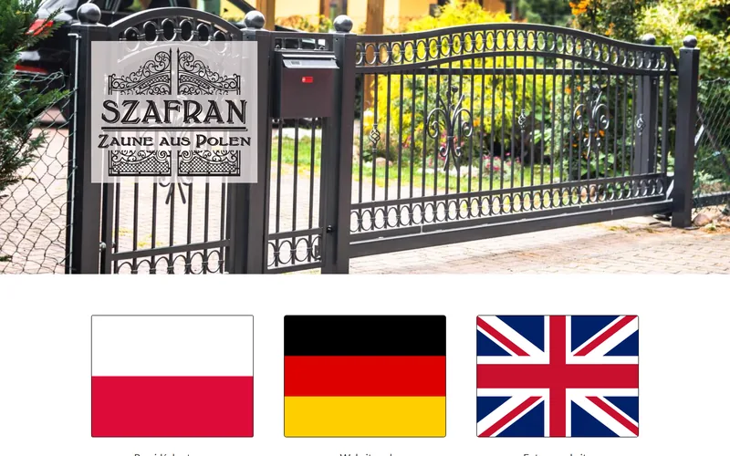 Szafranzaun website - manufacturing, built by Studio Arlek