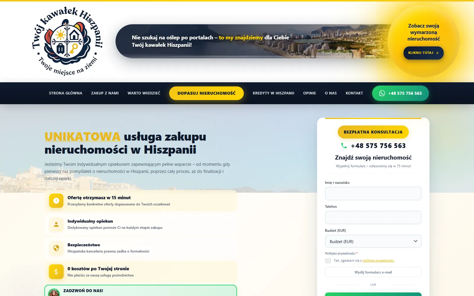 Twojkawalekhiszpanii website - hire & rental, built by Studio Arlek