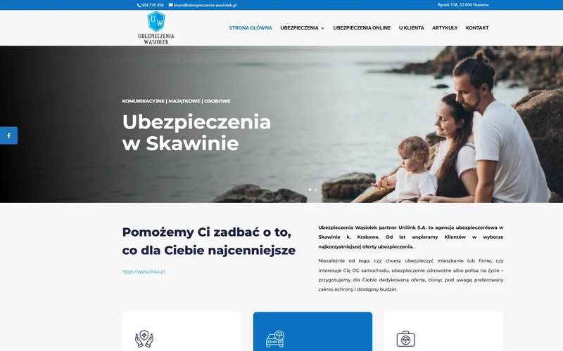 Ubezpieczenia-wasiolek website - finance & accounting, built by Studio Arlek