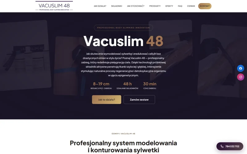 Vacuslim48 website - beauty & wellbeing, built by Studio Arlek