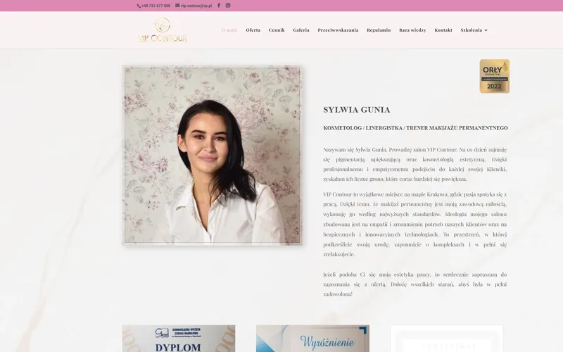 Vipcontour website - beauty & wellbeing, built by Studio Arlek
