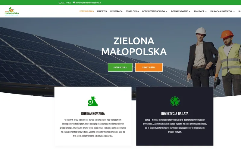 Zielonamalopolska website - solar & energy, built by Studio Arlek