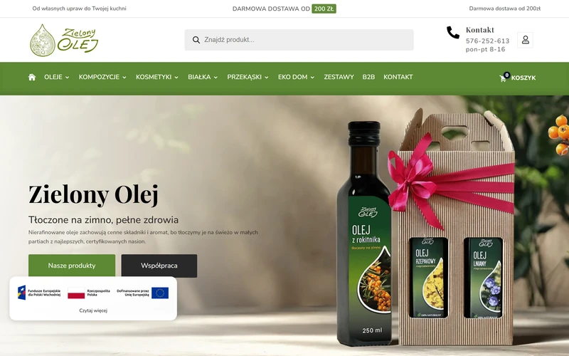 Zielonyolej website - food & produce, built by Studio Arlek