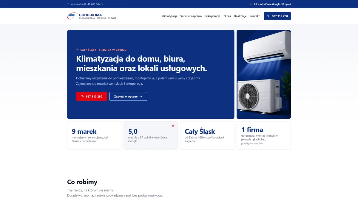 goodklima.pl after the rebuild
