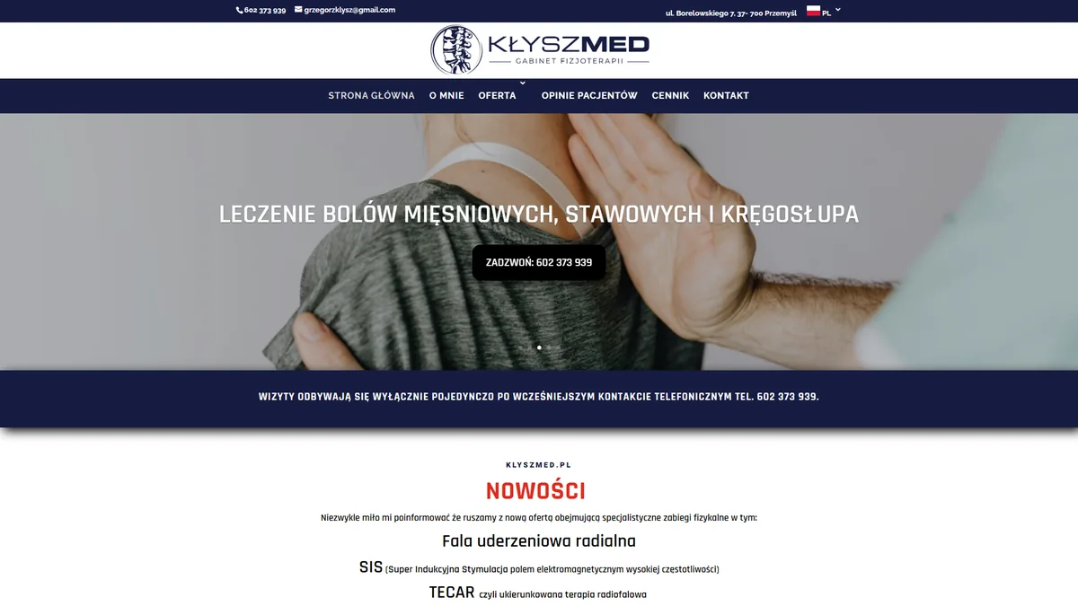 klyszmed.pl after the rebuild