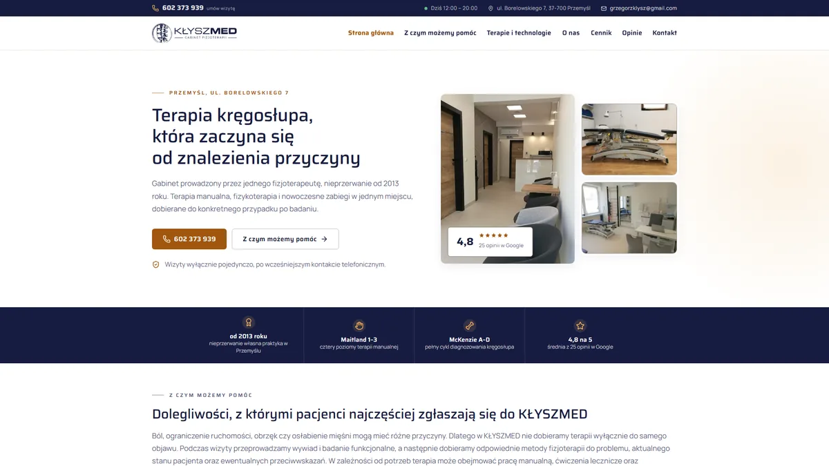 klyszmed.pl before the rebuild