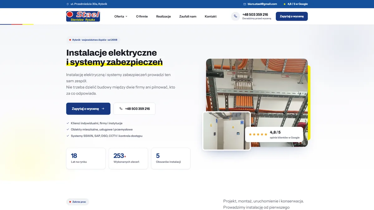 stael.pl after the rebuild